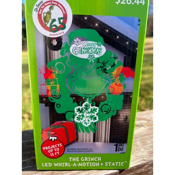 The Grinch LED Whirl A Motion + Static Projection Light Christmas Dr. Seuss New - Picture 1 of 4